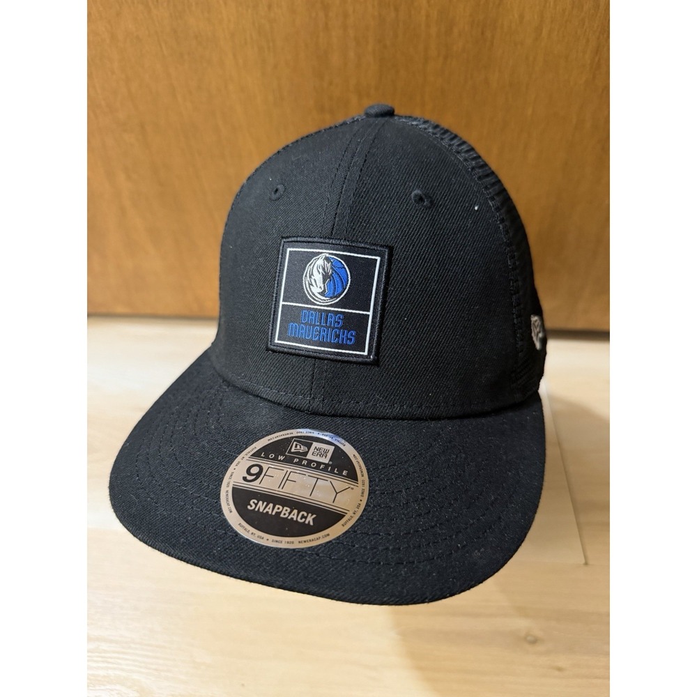 New Era Cap NBA Dallas Mavericks Black 9FIFTY Snapback Hat Patch Basketball